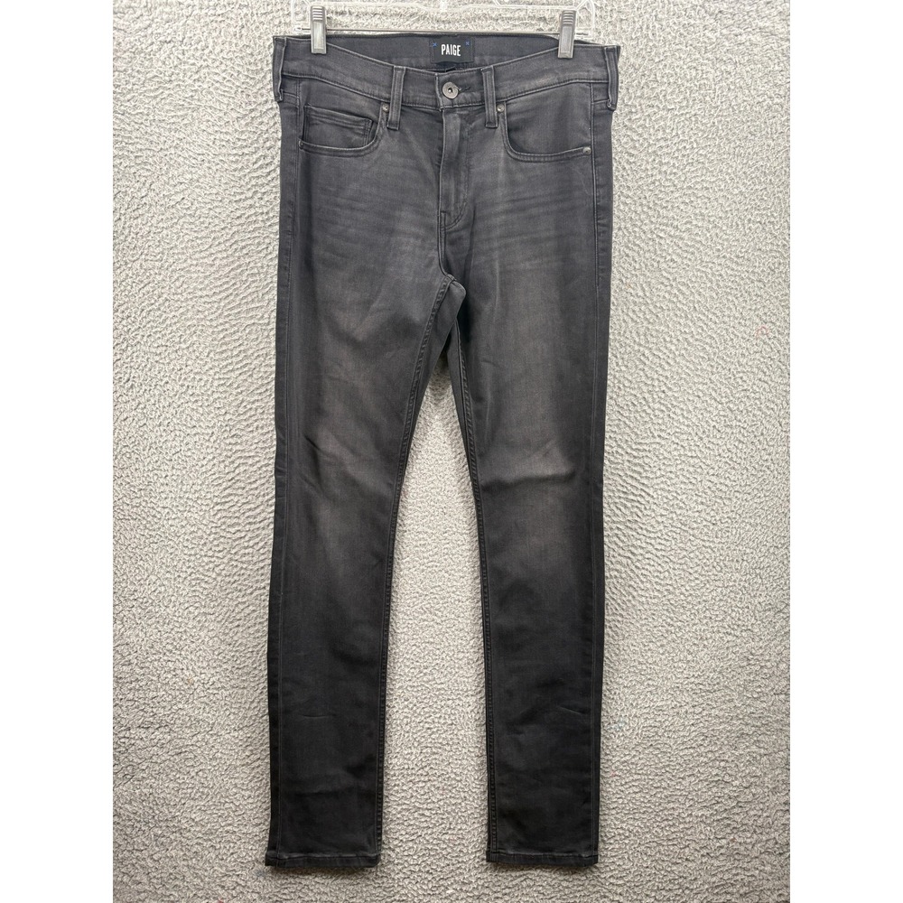 Paige Lennox Jeans Women 30 Black Skinny Fit Stretch Denim 30x32 Pants